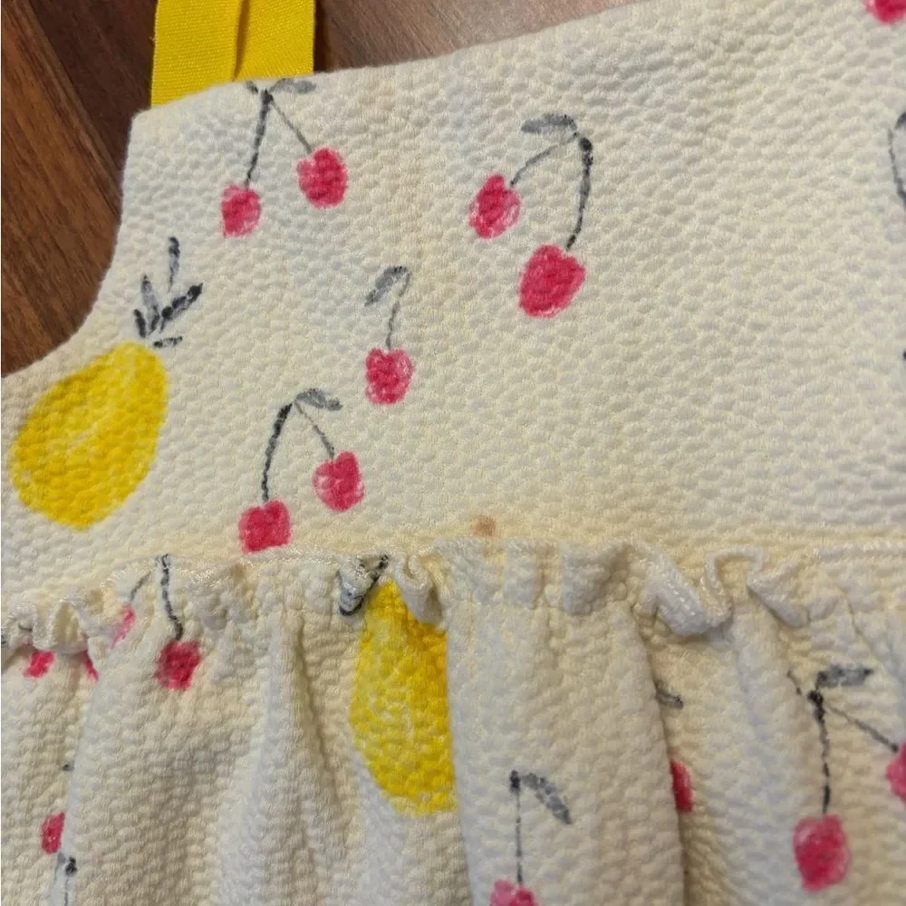 Zara yellow fruit cherry pineapple dress